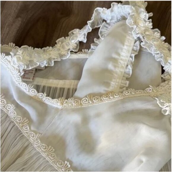 Vintage CUTE 80s-90s White Baby Doll Pleated negligee chemise Lace Frill details - Picture 5 of 15